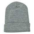 thumbnail image 1 of Heather Grey Blank Plain Solid Mens Knit Beanie Cuffed Skully Thick Winter Toque, 1 of 1
