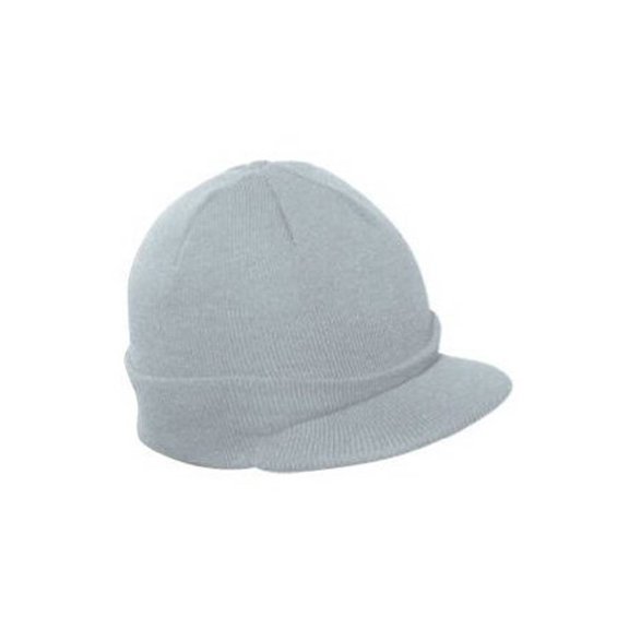 Heather Grey Cuff Beanie Visor  Cap