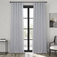 thumbnail image 1 of Heather Grey Faux Linen Room Darkening Curtain (1 Panel), Heather Grey, 50W X 96L, 1 of 12