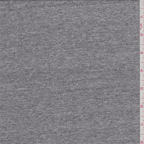 Heather Grey T-Shirt Knit, Fabric Sold By the Yard