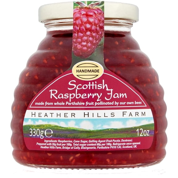Heather Hills Farm Scottish Raspberry Jam 330g (Pack of 3)