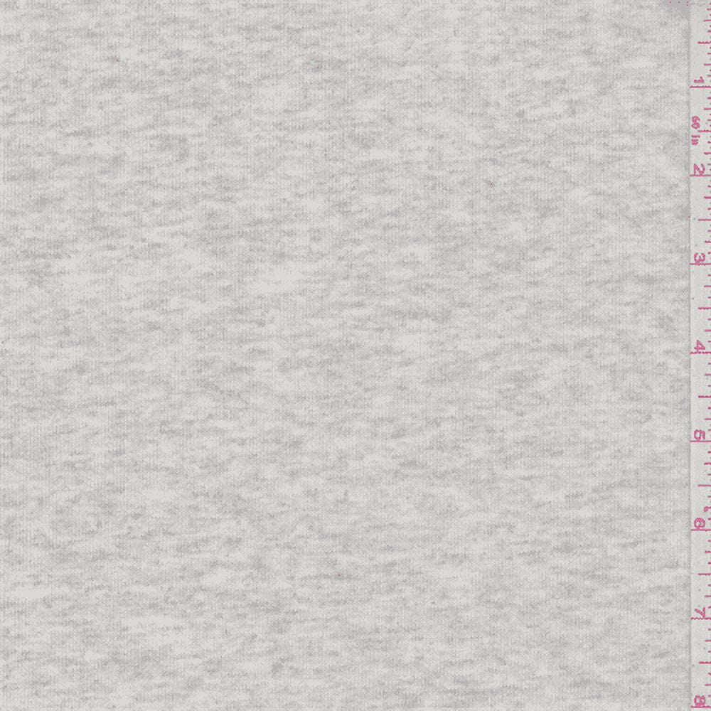Heather Light Grey Sweatshirt Fleece, Fabric Sold By the Yard