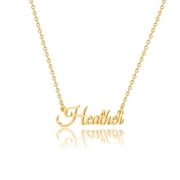 Heather Name Necklace Personalized, Gold Plated Custom Name Necklace Charm Jewelry Gift for Women