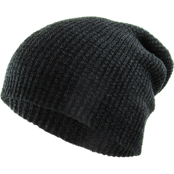 Heather Slouch Beanie Snug Baggy Fit Skull Cap Winter Hat Ski