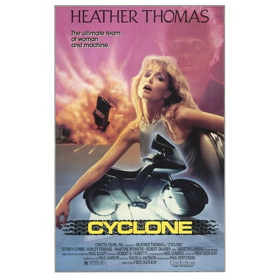 Heather Thomas in Cyclone with motorbike 24x36 Poster