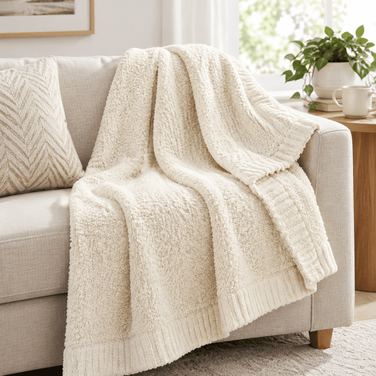 Heather Throw Blanket For Couch Reversible Super Soft Blankets Warm ...