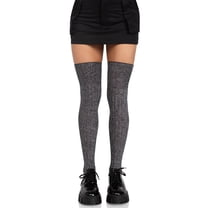 Heather acrylic rib knit thigh