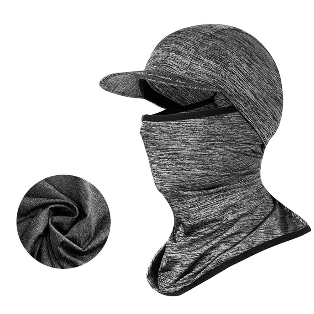 (Heather gray) Ice silk sun protection hood mask outdoor riding ...