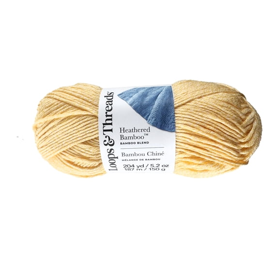Loops & Threads Heathered Bamboo Yarn - Medium (4) Acrylic Bamboo Blend, Soft Silky Yarn for Knitting & Crochet Blankets, Wraps, Apparel & Accessories, 204 yd / 5.2 oz Skein, 8 Pack