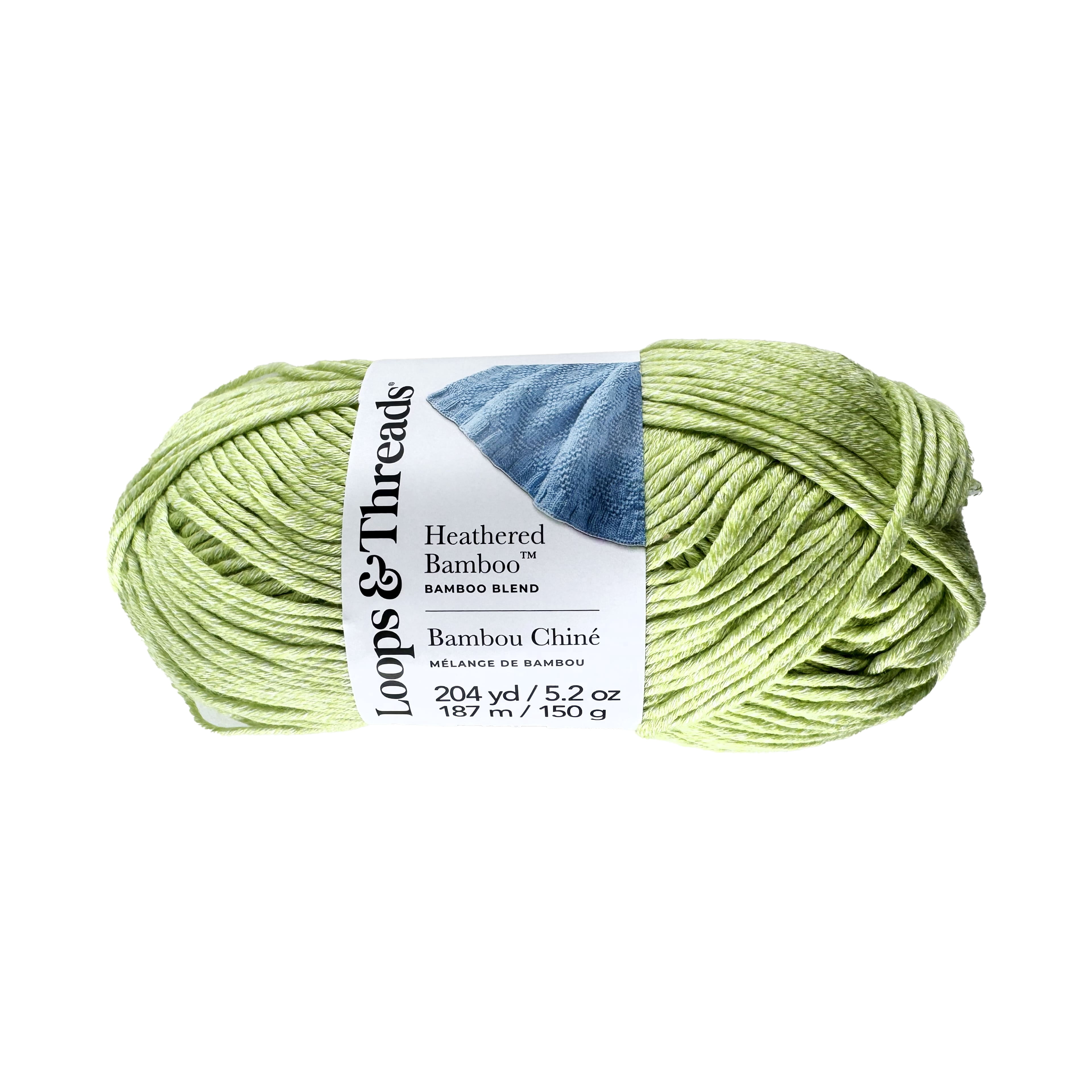 Loops & Threads Heathered Bamboo Yarn - Medium (4) Acrylic Bamboo Blend, Soft Silky Yarn for Knitting & Crochet Blankets, Wraps, Apparel & Accessories, 204 yd / 5.2 oz Skein, 8 Pack