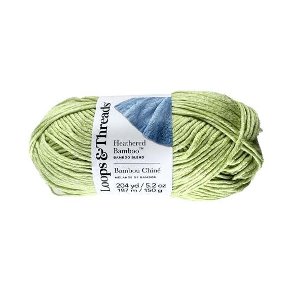 Loops & Threads Heathered Bamboo Yarn - Medium (4) Acrylic Bamboo Blend, Soft Silky Yarn for Knitting & Crochet Blankets, Wraps, Apparel & Accessories, 204 yd / 5.2 oz Skein, 8 Pack