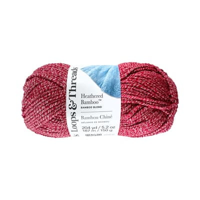 Heathered Bamboo Yarn by Loops & Threads â€“ Medium Acrylic Bamboo Mix for Knitting & Crochet - Soft Silky Yarn for Blankets - Wraps - Apparel & Accessories - Salsa