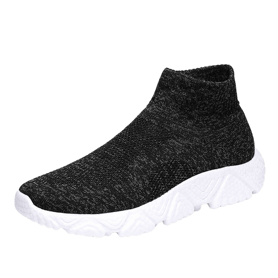 Heathered Black High-Top Slip-On Knit Sock Casual Walking Sneakers