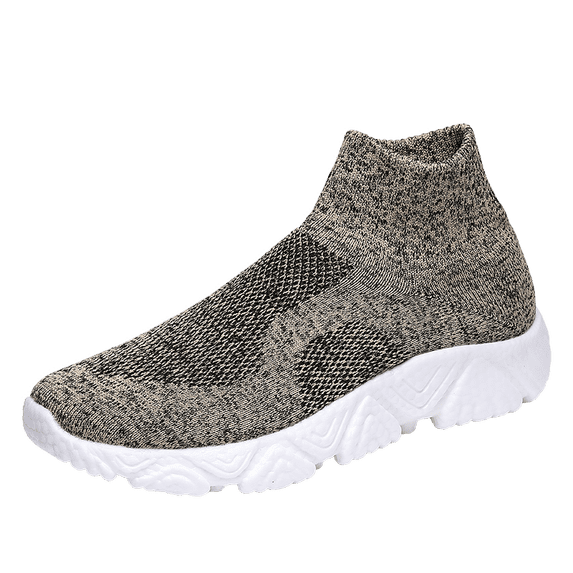 Heathered Black High-Top Slip-On Knit Sock Casual Walking Sneakers