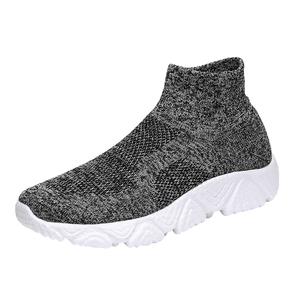 Heathered Black High-Top Slip-On Knit Sock Casual Walking Sneakers