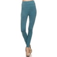 thumbnail image 1 of Heathered Color Fleece Leggings [Athleisure pants], One size fits most, Teal, 1 of 5