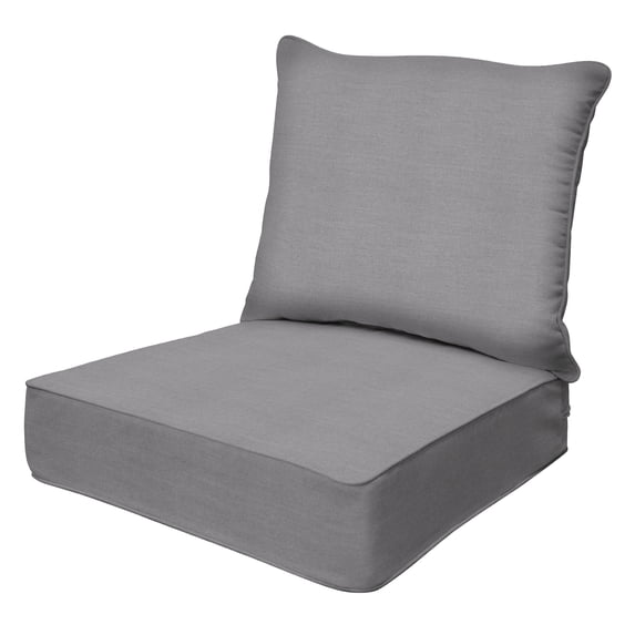 Heathered Solid Grey Deep Seating Cushion Set