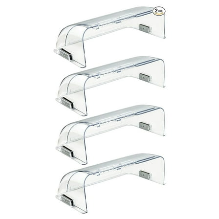 Heating & Air Vent Deflector for Vents, Sidewall, Ceiling, Floor Registers - Adjust Between 9”-14”, Magnetic Vent Covers for Air Conditioning, Heat, AC, Floor, Under Furniture (4 Pack Clear)