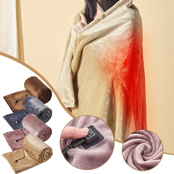Heating Blanket Large Oversized Heating Blanket Soft Plush Fabric for Bedding Cosy Soft Electric Blanket with Buttons Electric Blanket Portable Soft Electric Heated Blanket Shawl Outdoor 55x30in