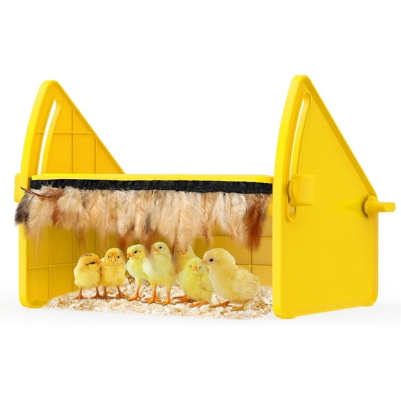 Heating Brooder Plate for Chicks Ducklings, Adjustable 3 Levels Temperature Brooder House for Keeping Poultry Warm(Yellow, L)