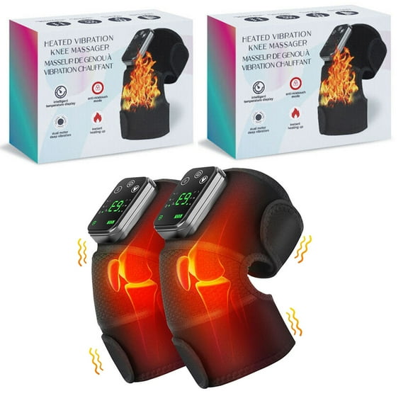 Heating Knee Massager, Heated Knee Brace, for knee Leg Shoulder Elbow Pain Relief Suitable Women Men - 2Pack - Independent Box Packaging