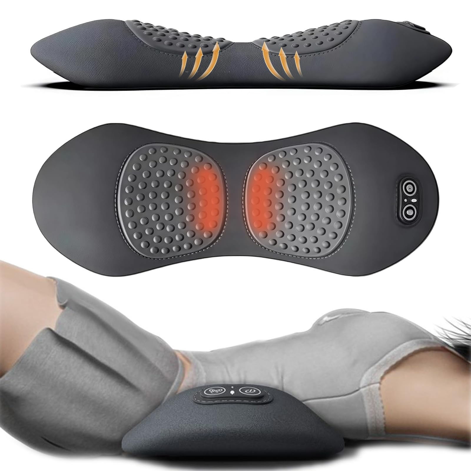 Heating Massage Pad Cozival Upgraded Massager with Heating & Vibration - Adjustable Intensity, Usb-Powered, for Neck, Shoulders & Lumbar, Unisex Design, Lumbar Massager