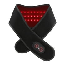 Heating Neck Wrap with Red Light Therapy - Cordless Neck Massager with 660nm 850nm LED, 3000mAh Rechargeable Heated Neck Pad, 3 Temperature Settings for Pain Relief & Muscle Stiffness