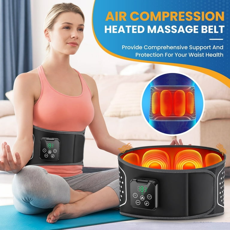 Heating Pad for Back, Lumbar Massager with Air Compression, Heated Waist Belt Wrap, Lower Back Massager with Heat Vibration 3 Levels , Massager