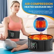 Heating Pad for Back, Lumbar Massager with Air Compression, Heated Waist Belt Wrap, Lower Back Massager with Heat Vibration 3 Levels , Massager Cordless Portable, Touchscreen Control ,Black