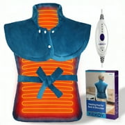 KEKOY Large Heating Pad for Back Pain Relief, Large 24"x33" Fast-Heating Pad for Neck and Shoulders with Auto Shut-Off, Soft & Machine Washable, Blue