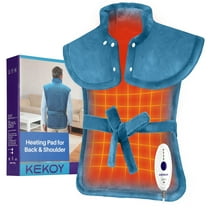 KEKOY Heating Pad for Back and Shoulder Pain Relief, Extra Large Electric Heat Pad 24"x37", Fast Heating for Neck , Auto Shut-off & Machine Washable, Blue