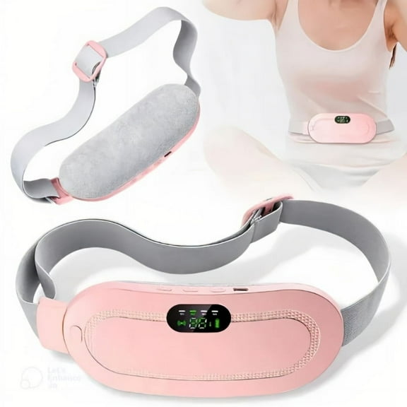 Heating Pad for Cramps, Menstrual Heating Pad, Portable Heating Pad for Period Comfort, Cordless Electric Heating Pad for Back Support with 3 Heat Levels & 3 Massage Modes, Pink