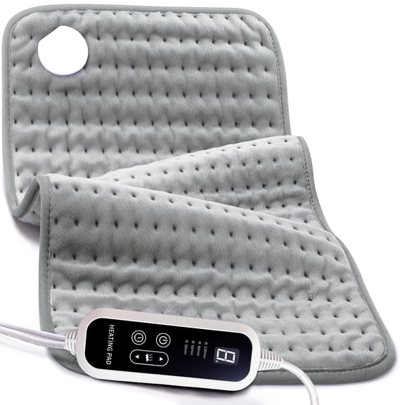 Heating Pad for Back,Neck,Abdomen,Shoulder,Knee,Arms,Legs,Dry/Moist Heat & Auto Shut off, Birthday Gifts for Men and Women, 12" x 24", Gray, 1 Pack