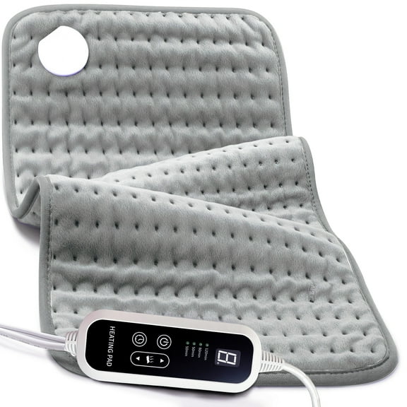 Heating Pad,Electric Heating Pads for Back,Neck,Abdomen,Moist Heating Pad for Shoulder,Knee,Arms,Legs,Dry/Moist Heat & Auto Shut Off,Birthday Gifts for Men and Women,Light Gray,24x12 Inch