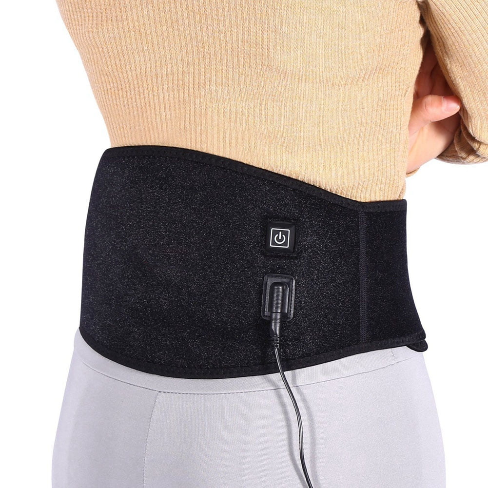 Heating Pad Lumbar Lower Back Brace Belt Wrap for Back Cramps Abdominal