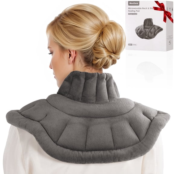 MaxKare Microwavable Heating Pad for Neck and Shoulder,Weighted Heating Pad,Neck and Hot Neck Wrap,Grey