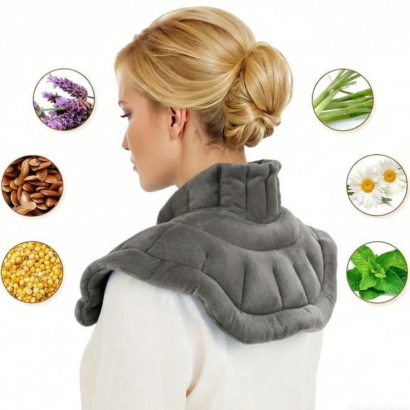 MaxKare Microwavable Heating Pad for Neck and Shoulder,Weighted Heating Pad,Neck and Hot Neck Wrap,Grey