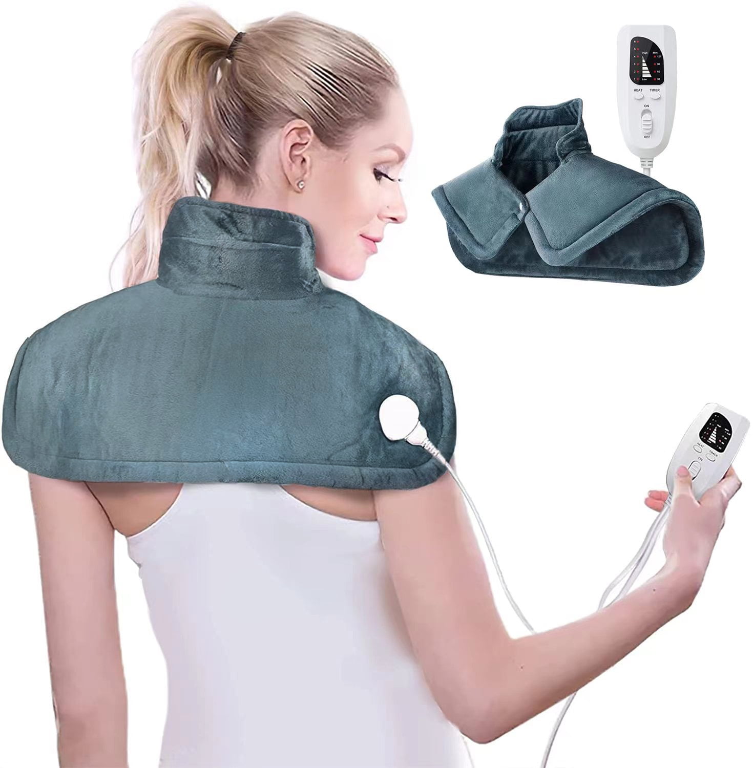 Massaging Neck and Shoulder Heat Wrap | Purchase Heating Pads for Neck and Shoulders Online at Snailax