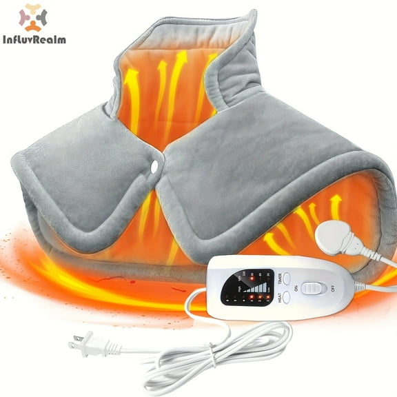 Heating Pad for Neck and Shoulders and Back, Weighted Electric Heat Pad for Pain Relief, Large Heated Wrap for Women Men Mom Dad, 6 Heat Settings&4 Timer