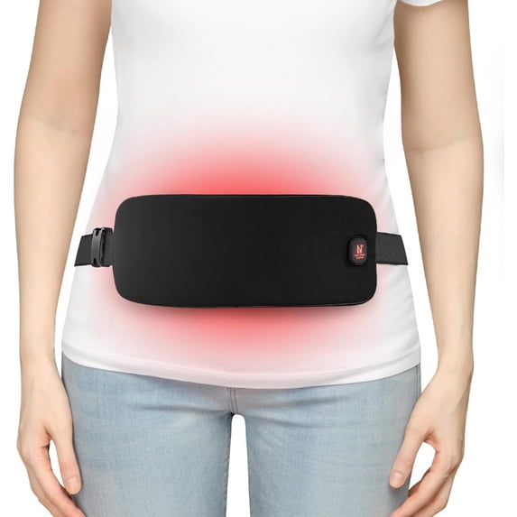 Heating Pad for Period Cramps, Menstrual Heat Pad for Belly Pains, Cordless Rechargeble Electric Heating Belt, Heating Pad with 3 Heating Levels for Women and Girl (Black)
