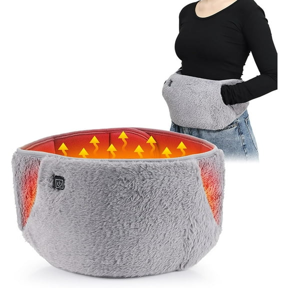 Heating Pad, Portable Warm Uterus Belt Hand Warmer, Electric Fast Heating Belly Wrap Belt with 3 Heat Levels, Soft Lightweight Crystal Fluff Waist Heating Pad for Abdominal Period Protector