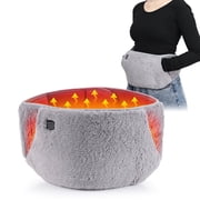 Period Heating Pad for Cramps - Electric Heated Waist Belt Period Belly Heater, Portable Fast Heating Pad with Hand Pockets, 3 Heat Levels for Abdominal ProtectorPower Bank Not Included