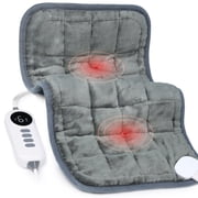 Heating Pad, Weighted Heating Pad with Massaging Vibrations, Massage Heating Pad for Back Cramps Shoulder Pain Relief, 6