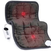 Heating Pad, Weighted Heating Pad with Massaging Vibrations, Massage Heating Pad for Back Cramps Shoulder Pain Relief, 6