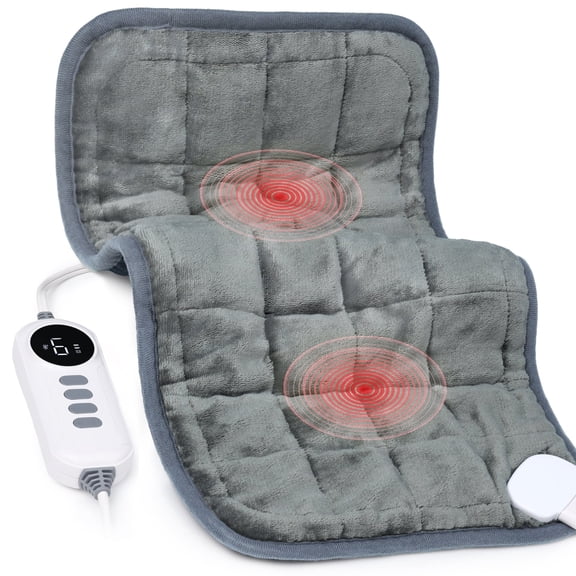 Heating Pad, Weighted Heating Pad with Massaging Vibrations, Massage Heating Pad for Back Cramps Shoulder Pain Relief, 6 Heat Settings & 4 Massage Modes, Gifts for Christmas, 24” x 12”