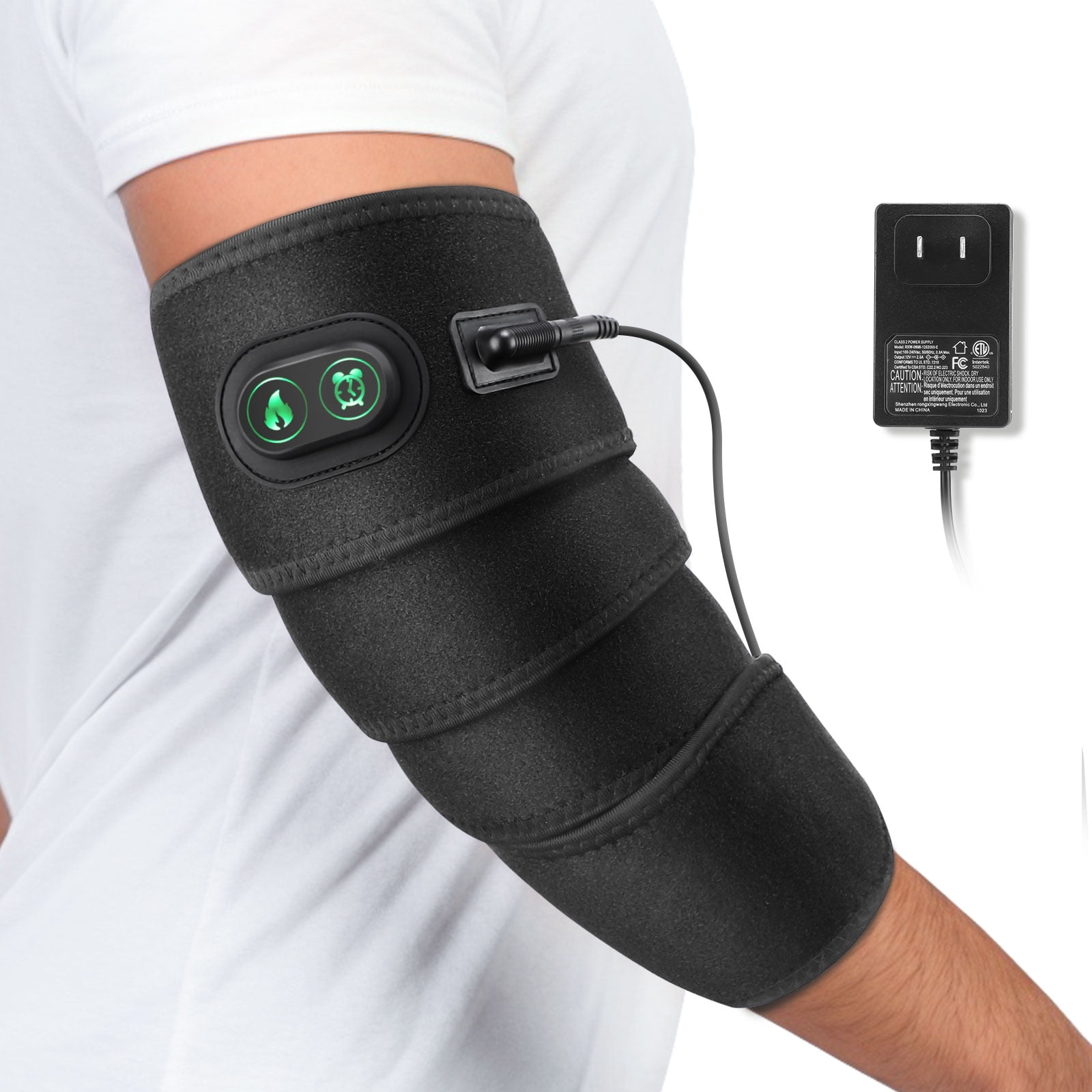 Heating Pad Wrap for Multiple Body Areas,Wearable Heating Wrap for Elbow Arm Wrist Ankle Leg Knee ,Wrap Around Heating Pad with 78" Long Charge Cord, 4 Heating Modes,3 Time Setting(Black)