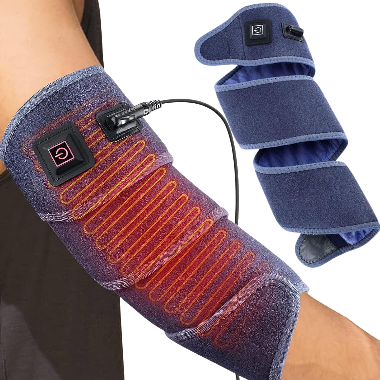 Heating Pad Wrap for Multiple Areas Multi-USE Wrap Heating Pad for Elbow, Wrist, Ankle and Forearm Body Strip Type Wrap Around Heating Pad 78" Long Charge Cord Heated Pad