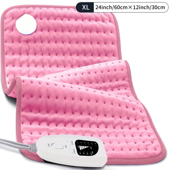 Heating Pad for Back,Neck,Shoulder,6 Heat Settings,Dry/Moist Heat & Auto Shut off, Birthday Gifts for Men and Women, 12" x 24", Pink, 1 Pack
