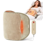 Heating Pad with Massager for Back Pain Relief, Heating Pad Wrap for Period Cramps Lower Back Neck Shoulders Relief
