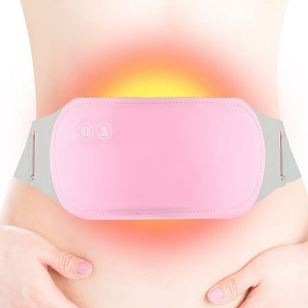 Heating Pads for Cramps,SIXIA Cordless Electric Waist Belt Heat Pads Portable Belly Belt Device with 3 Heating Levels & 3 Vibration Massage Modes for Menstrual Cramps (Without Power Bank)